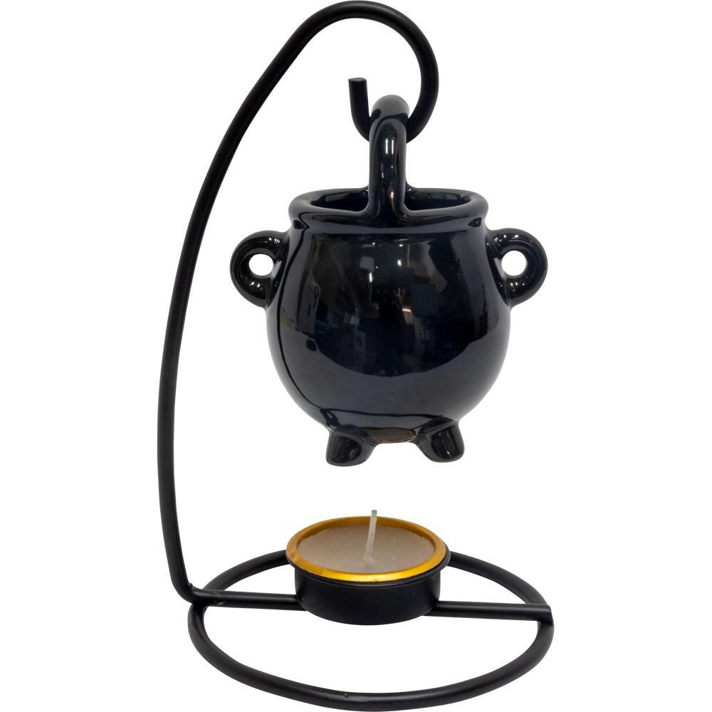 4.5&quot; Ceramic Oil Burner with Stand - Hanging Cauldron, SKU KH-08129, UPC 6016001590574