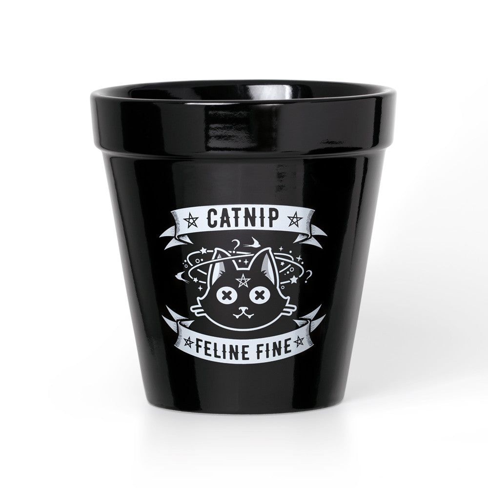 5&quot; Ceramic Planter Pot - Catnip Garden, SKU PG-15219, UPC 700317118169
