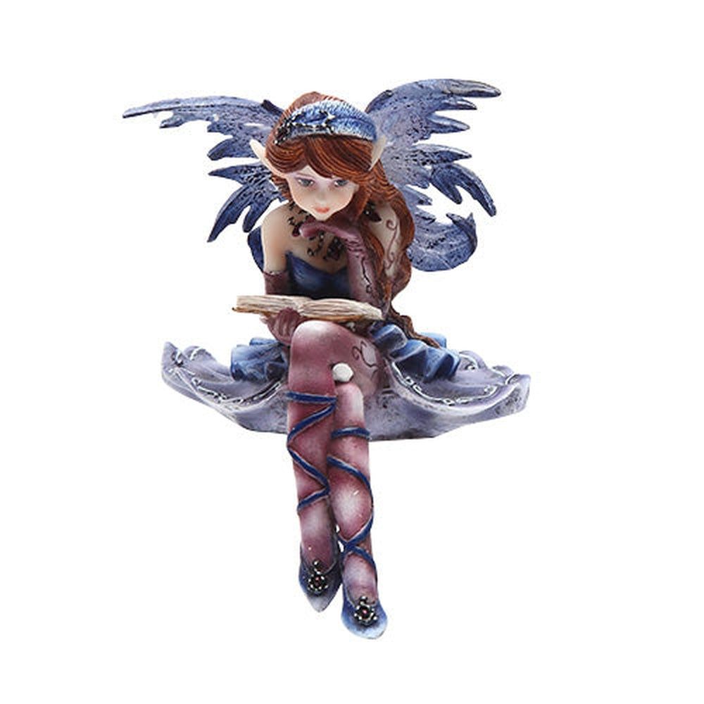 4&quot; Fairy Statue - Purple Fairy Reading a Book Sitter, SKU PG-9021, UPC 700317030133