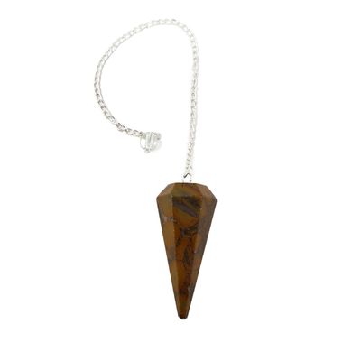 6-Sided Pendulum - Bamboo Jasper, SKU PEND-82, UPC 6016021789743
