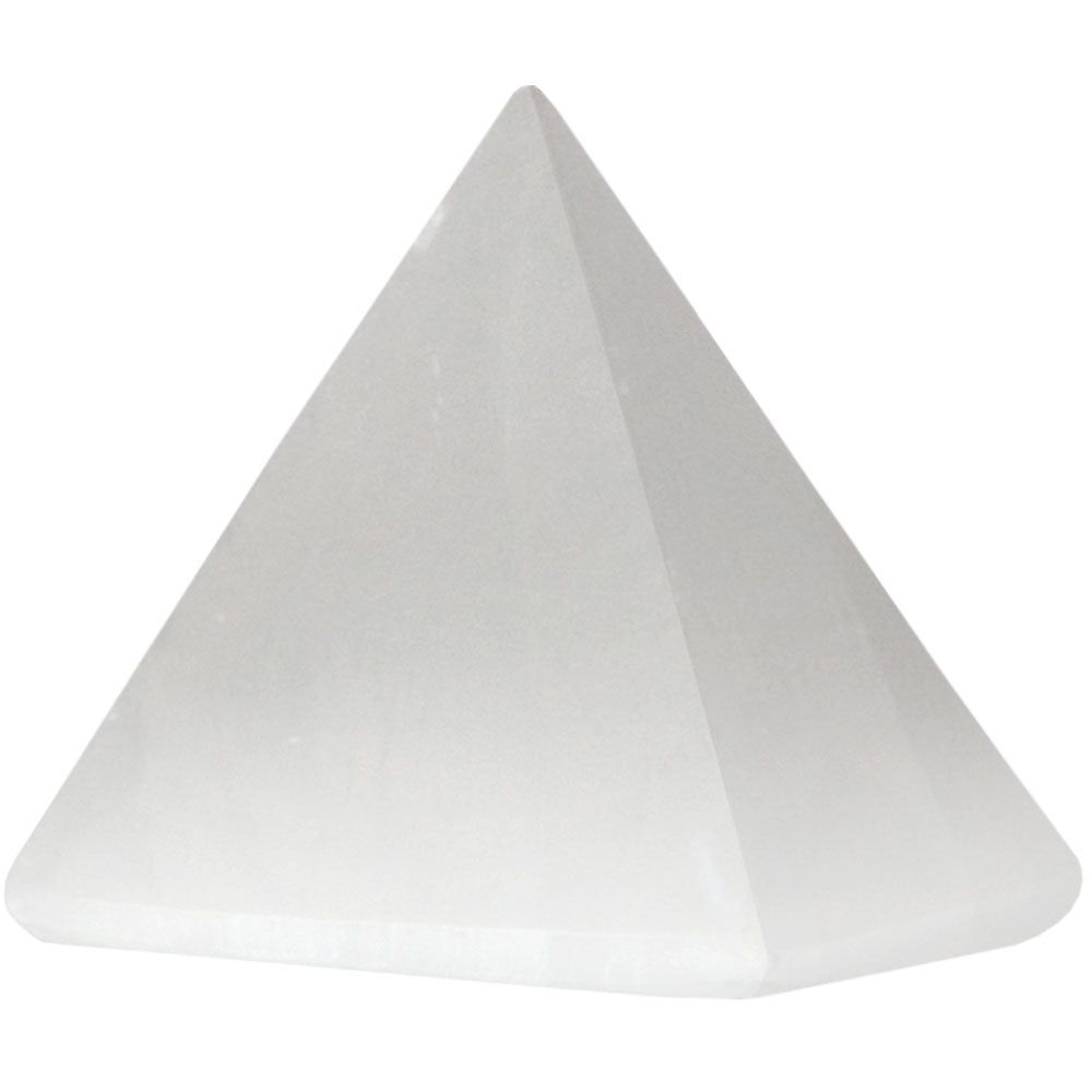 1&quot; Gemstone Pyramid - Selenite, SKU KH-63180, UPC 700317122159
