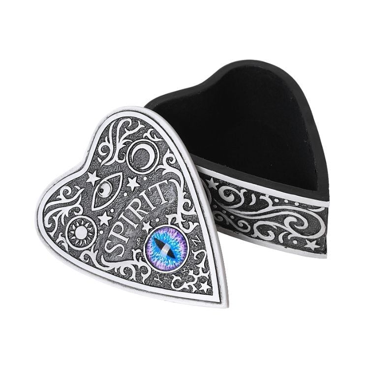 4.25&quot; Ouija Eye Planchette Heart Shaped Trinket Box, SKU PG-13525, UPC