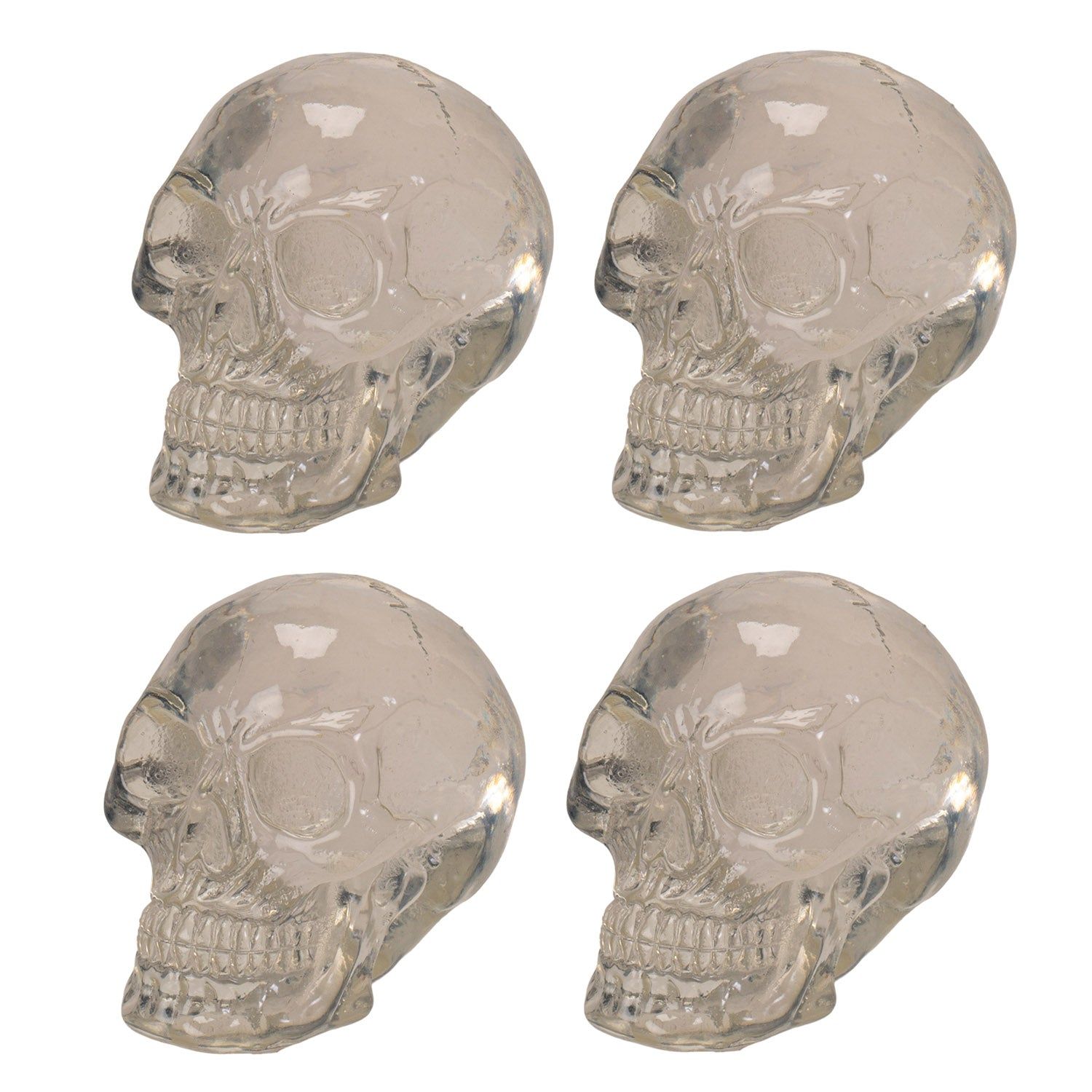 2.75&quot; Translucent Skull Statue (Pack of 4), SKU PG-12864, UPC 700317072270