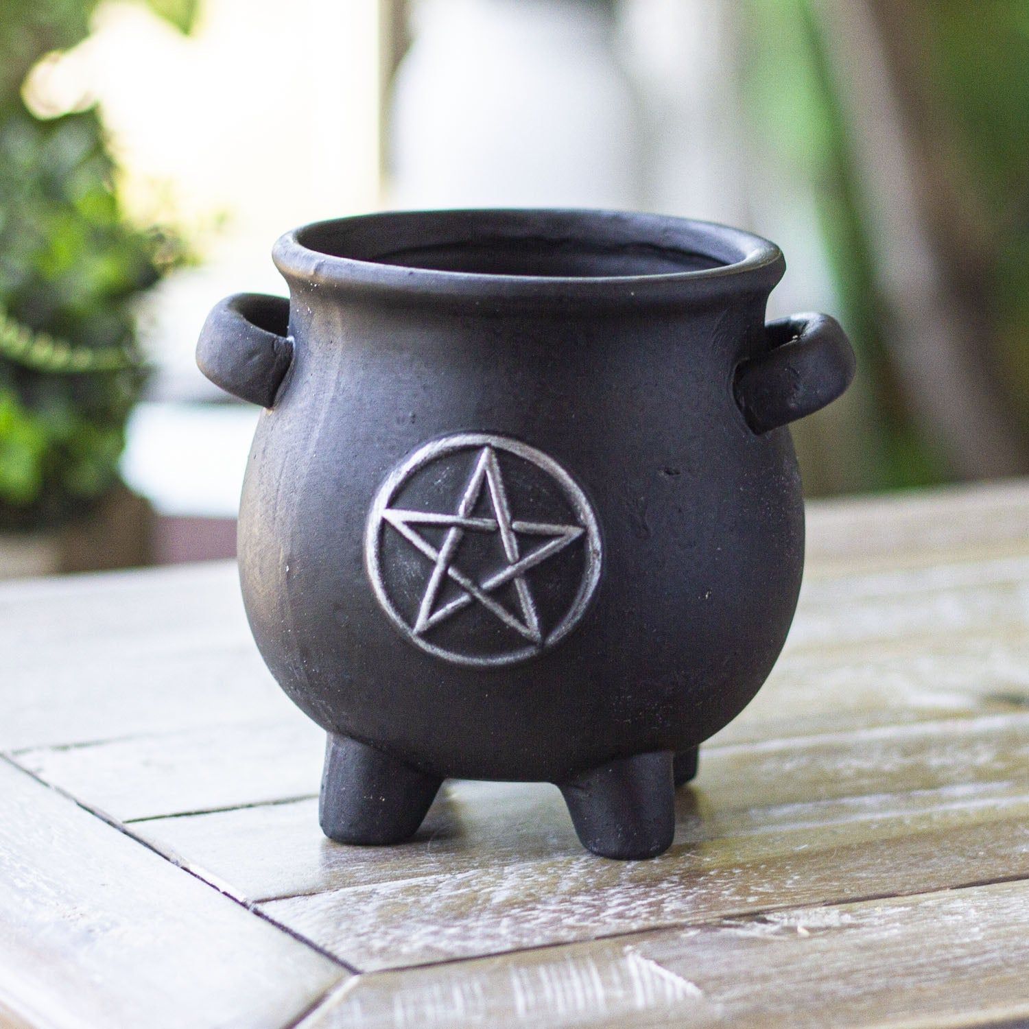 5&quot; Witches Cauldron Pentagram Planter Pot, SKU PG-14198, UPC 700317293231