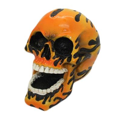 8&quot; Smiling Flame Skull Statue, SKU PG-11352, UPC 700317071686