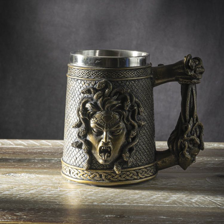 6.5&quot; Stainless Steel Resin Mug - Medusa, SKU PG-Y9301, UPC 700317125921