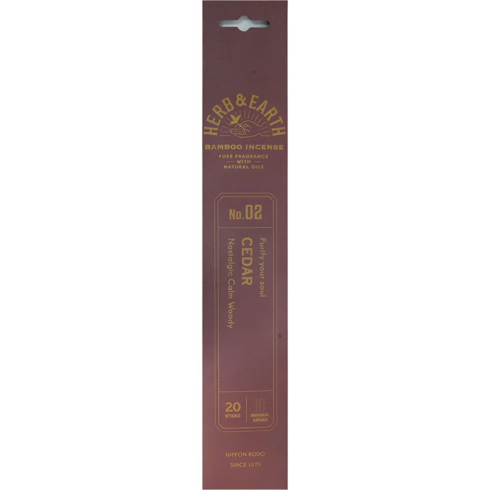 Herb &amp; Earth Incense 20 sticks - Cedar, SKU KH-72738-D12, UPC 6016001761738