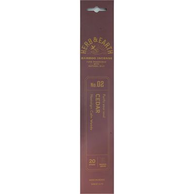 Herb &amp; Earth Incense 20 sticks - Cedar, SKU KH-72738-D12, UPC 6016001761738