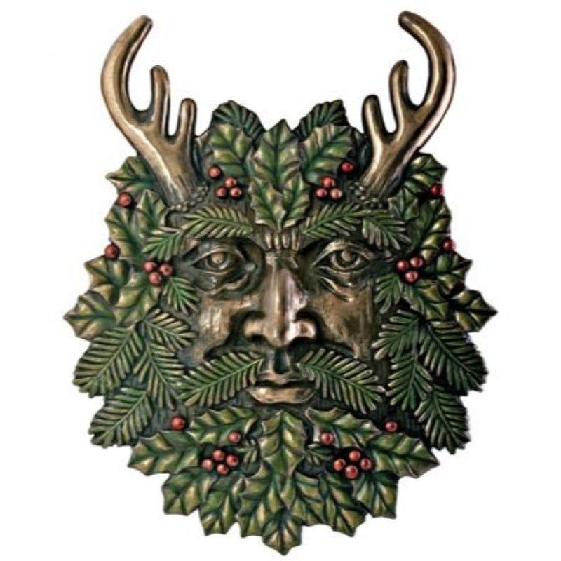 7&quot; Greenman Winter Wall Plaque, SKU PG-Y7808, UPC 700317076339