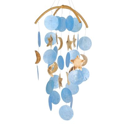 Dark Blue Capiz Chime, SKU WC-C206, UPC