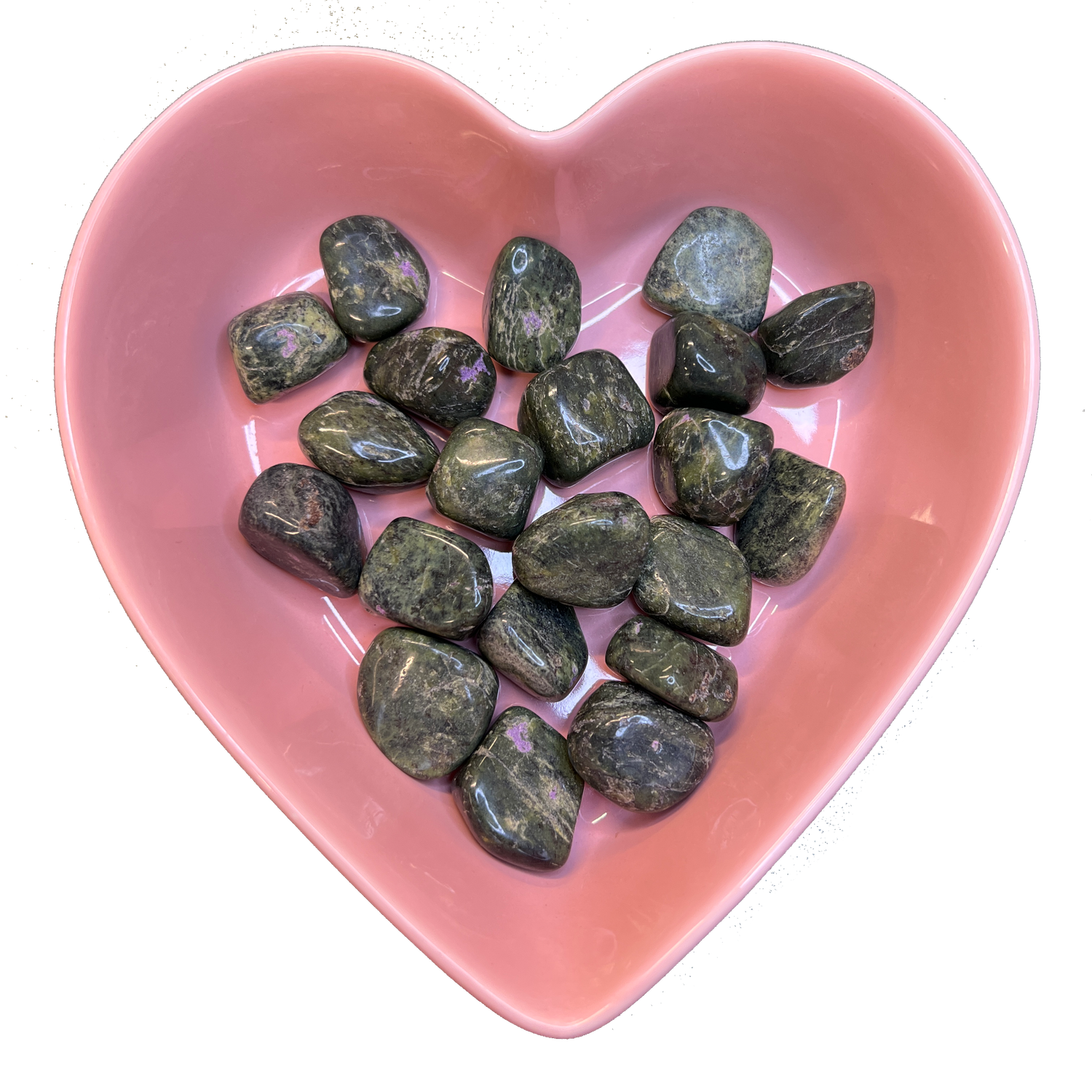 Stichtite &amp; Serpentine Tumbled Stone Natural Gemstone - One Stone, SKU TR-108, UPC 6016014413495