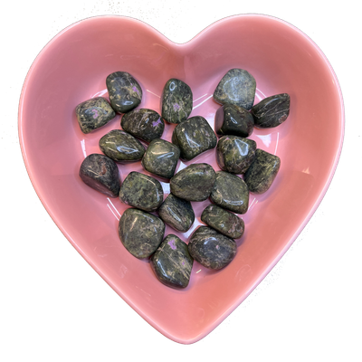 Stichtite &amp; Serpentine Tumbled Stone Natural Gemstone - One Stone, SKU TR-108, UPC 6016014413495