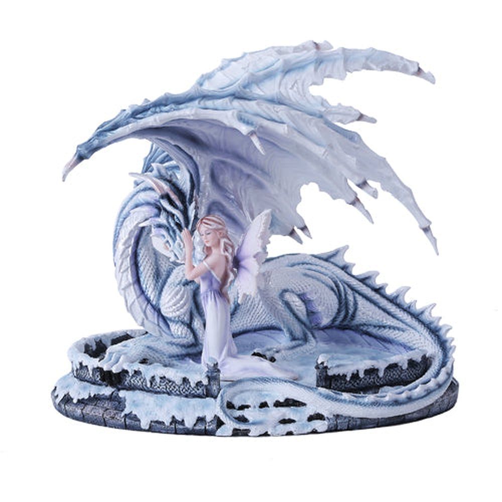 15.5&quot; Fairy Statue - Winter Fairy with Dragon, SKU PG-11242, UPC 700317079002