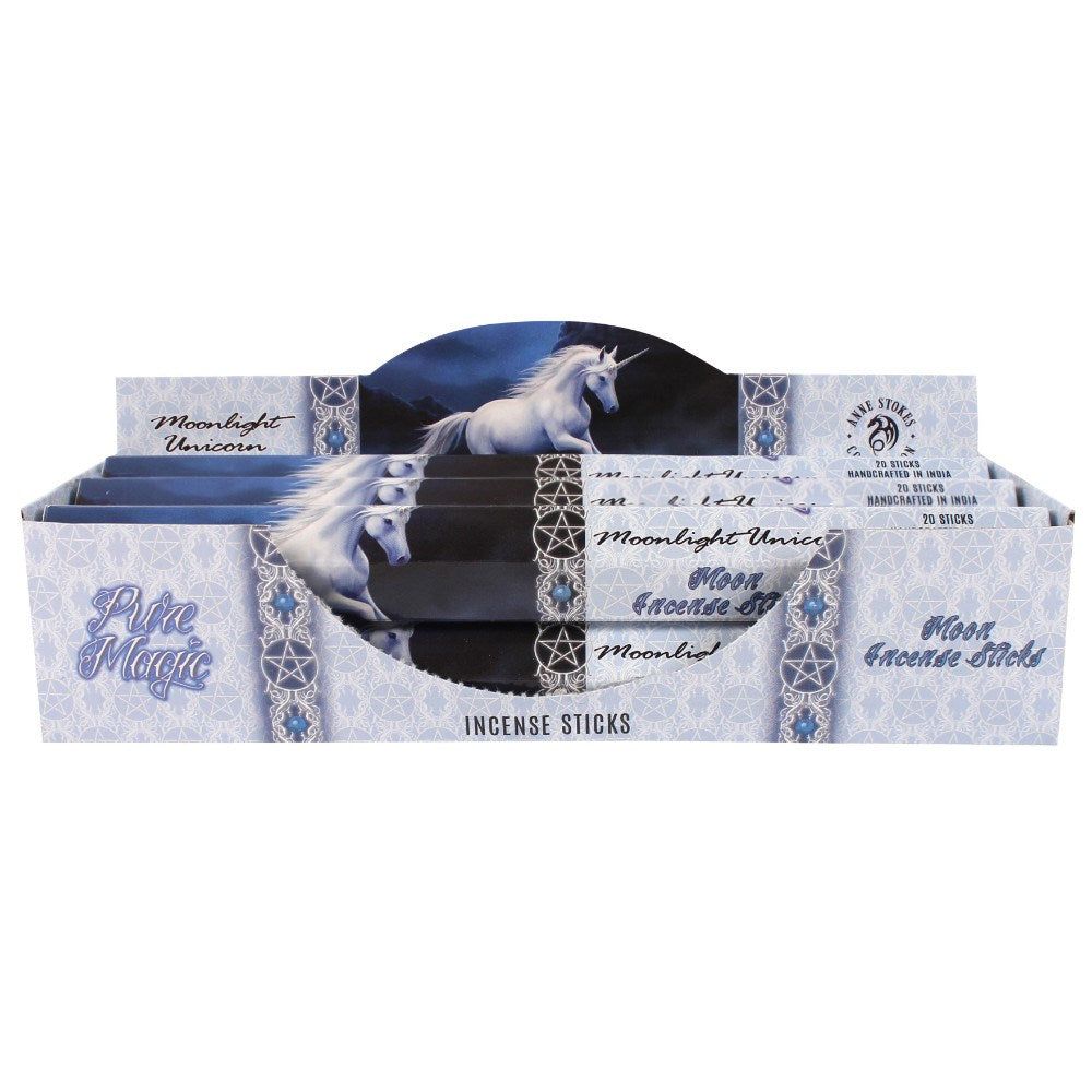 Anne Stokes Incense Sticks Display - Moonlight Unicorn (6 Packs of 20 Sticks), SKU PG-14574, UPC 70…