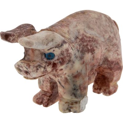 1.25&quot; Dolomite Spirit Animal Carving - Pig, SKU KH-33866-D5, UPC 700317121572