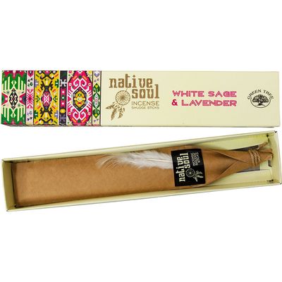 Green Tree Native Soul Incense 15 gram - White Sage &amp; Lavender, SKU KH-72784-D12, UPC 700317125273