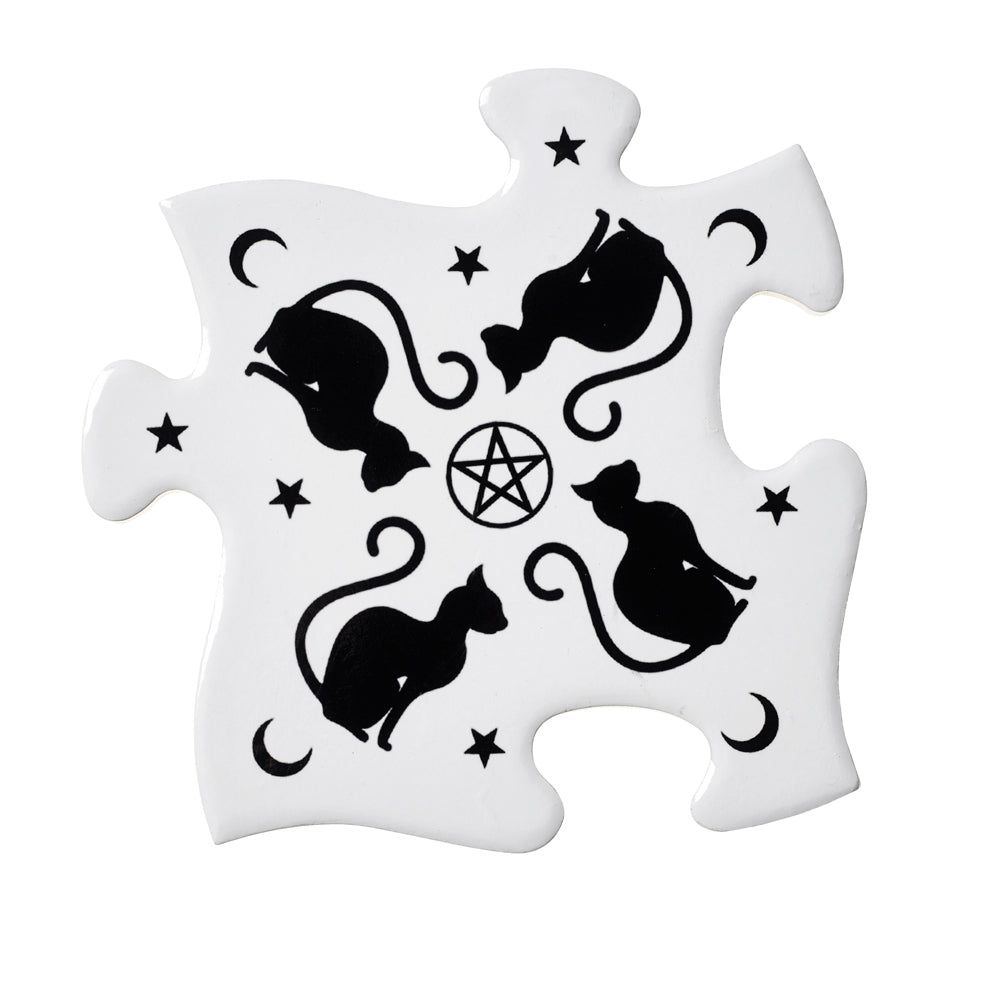 Black Cats Coaster Set, SKU AL-CJ3, UPC 700317062455