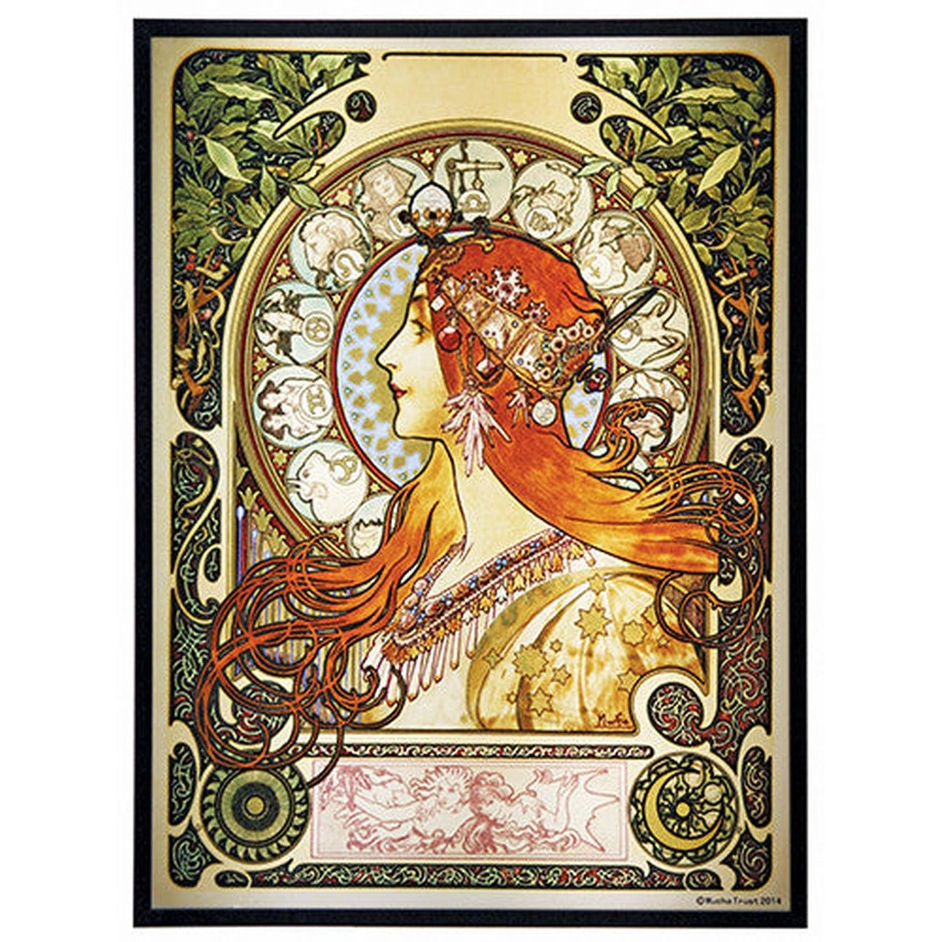 12&quot; Mucha Zodiac Stained Glass Panel, SKU PG-Y8561, UPC 700317247180