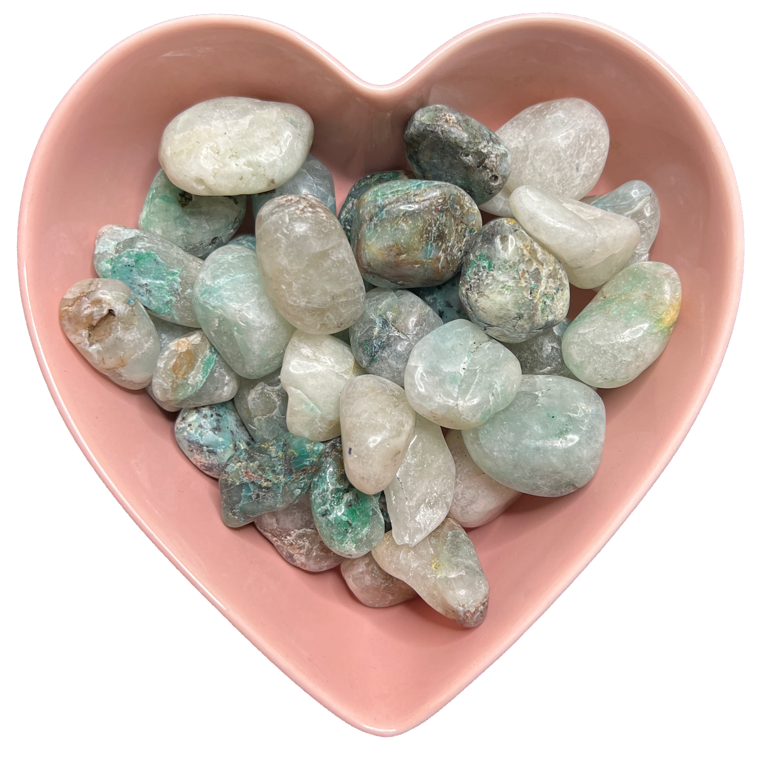 Chrysocolla in Quartz Tumbled Stone Natural Gemstone - One Stone, SKU TR-42, UPC 6016028290228