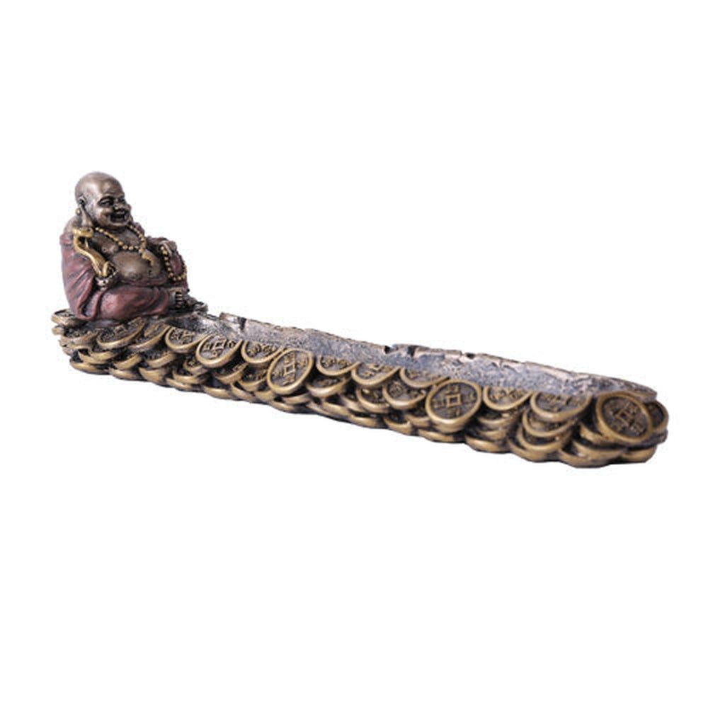 10.25&quot; Lucky Buddha Stick Incense Burner, SKU PG-11111, UPC 700317047100