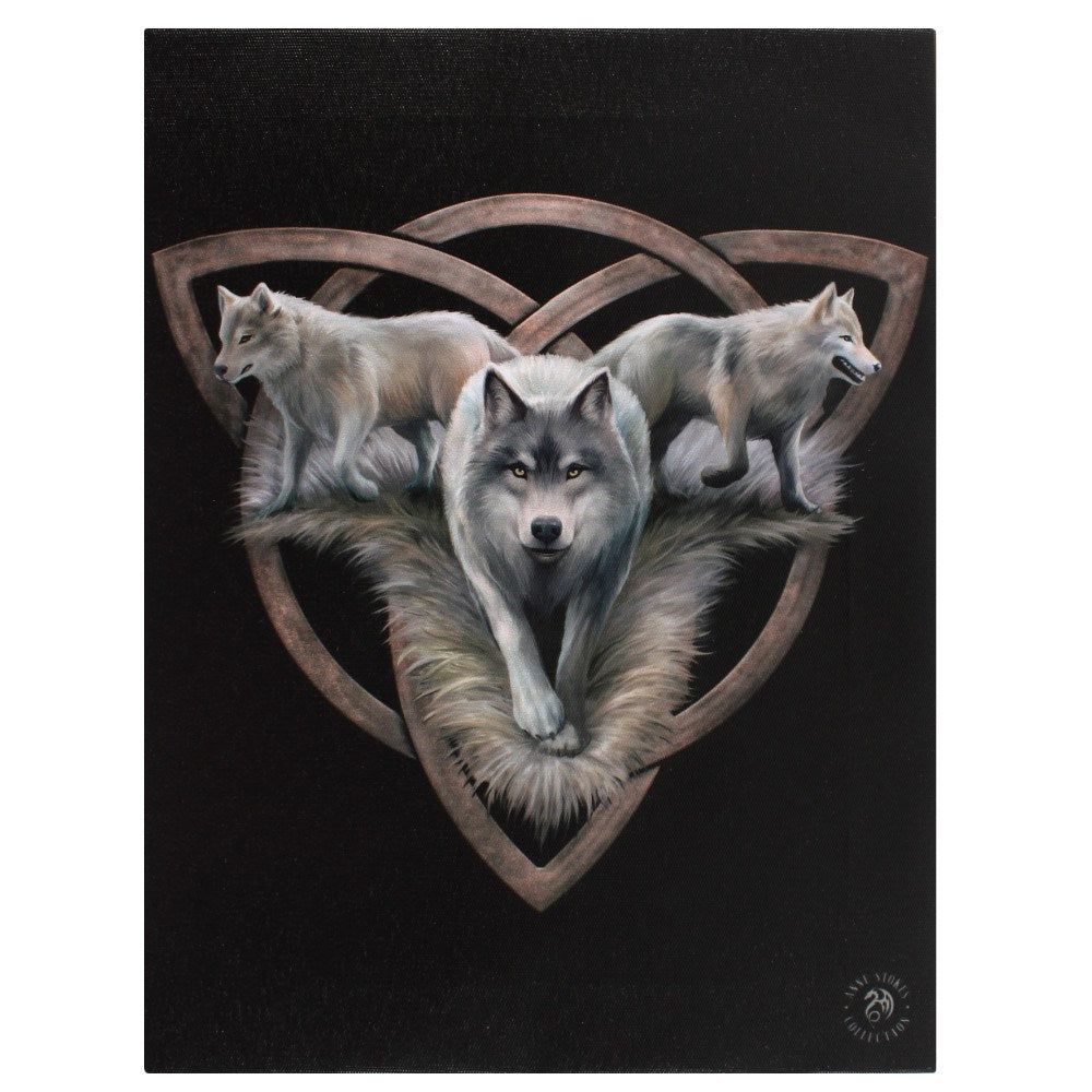 9.8&quot; Anne Stokes Canvas Print - Wolf Trio, SKU PG-13821, UPC 700317299332