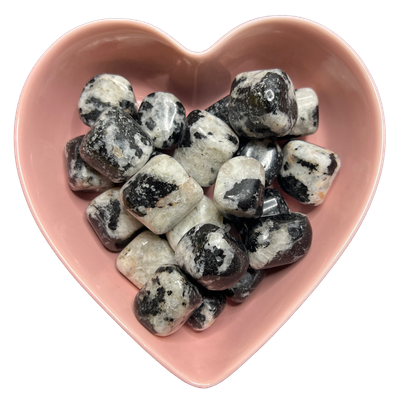 Quartz with Black Tourmaline Tumbled Stone Natural Gemstone - One Stone, SKU TR-44, UPC 60160011611…