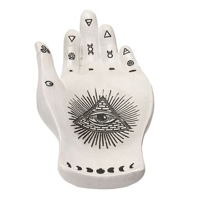 8&quot; Palmistry Hand Tray Trinket Dish, SKU PG-15067, UPC 700317072423