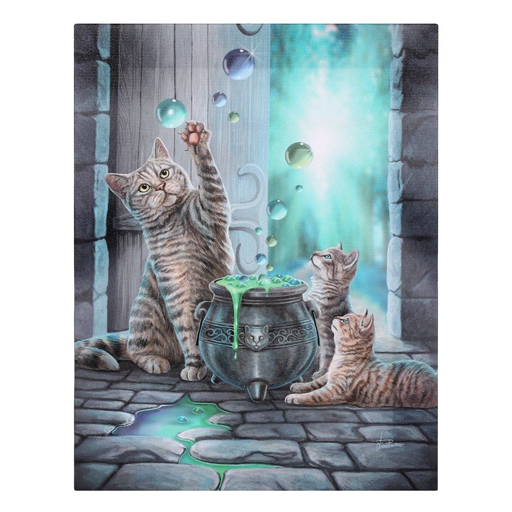 9.8&quot; Lisa Parker Canvas Print - Hubble Bubble Cat&#39;s Cauldron, SKU PG-14275, UPC 700317299523