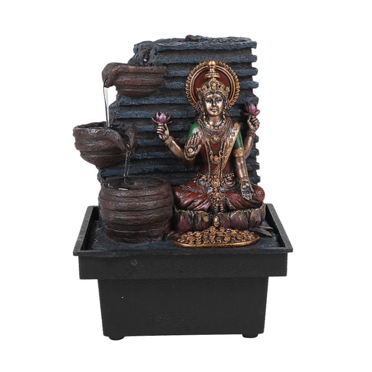 7&quot; Hindu Statue - Lakshmi Water Fountain, SKU PG-13539, UPC 700317053798