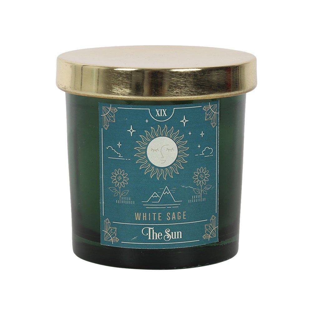 Tarot Series Glass Jar Candles - The Sun - White Sage, SKU PG-14565, UPC 700317032182