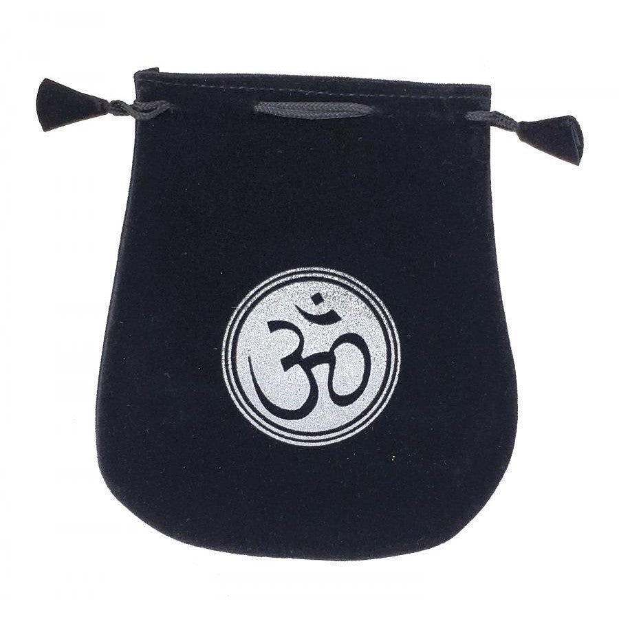 5&quot; x 5&quot; Black Velvet Bag - Om, SKU Y009-VBO, UPC 6016222470402