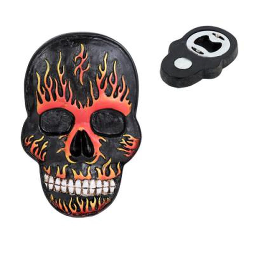 3&quot; Flame Skull Bottle Opener, SKU PG-10842, UPC 700317071549