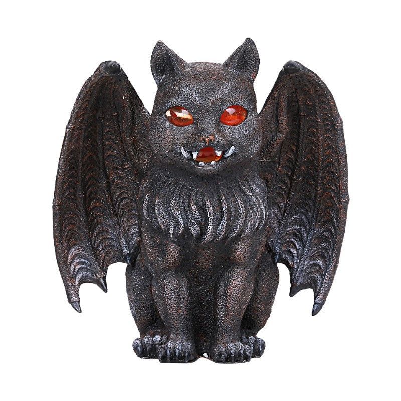 7.25&quot; Smiling Gargoyle Cat Candle Holder, SKU PG-12796, UPC 700317066361