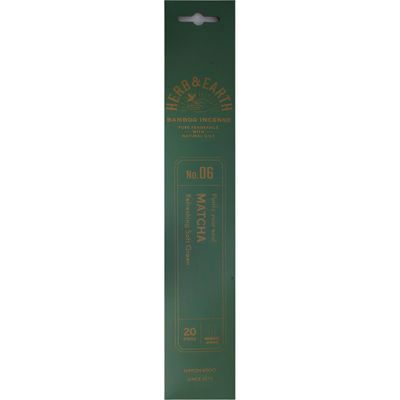 Herb &amp; Earth Incense 20 sticks - Matcha, SKU KH-72739-D12, UPC 6016013919905