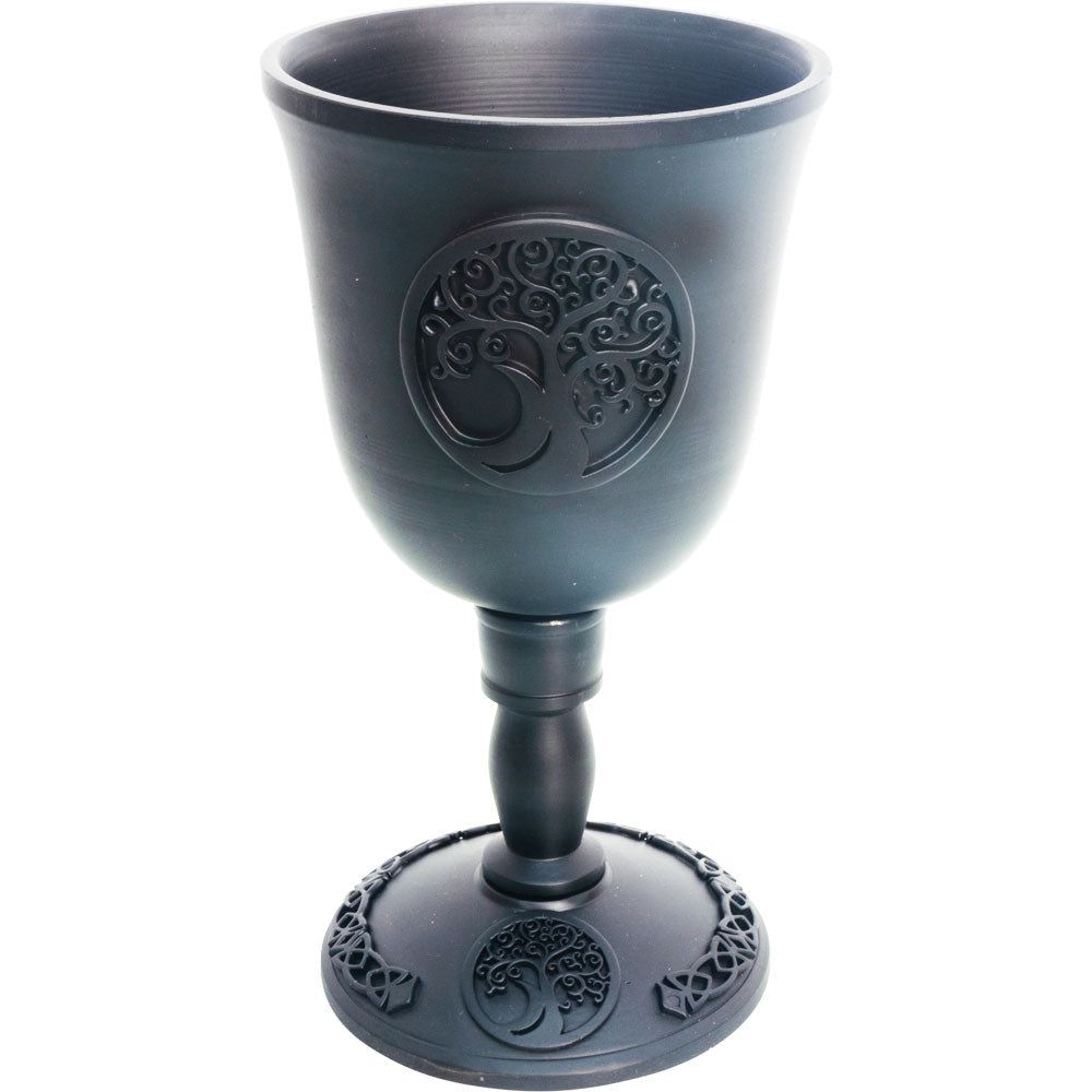 7.5&quot; Cast Iron Chalice / Goblet - Tree of Life, SKU KH-64027, UPC 700317027119