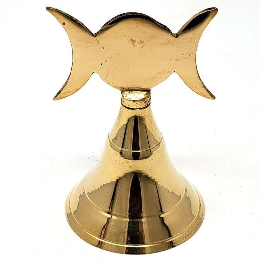 4&quot; Brass Hand Bell - Triple Moon, SKU 109TM, UPC 6016204912982