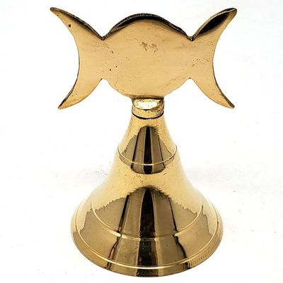 4&quot; Brass Hand Bell - Triple Moon, SKU 109TM, UPC 6016204912982