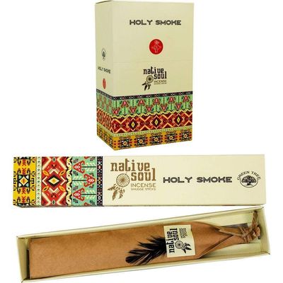 Green Tree Native Soul Incense 15 gram - Holy Smoke (Pack of 12), SKU KH-72786, UPC 6016210250238