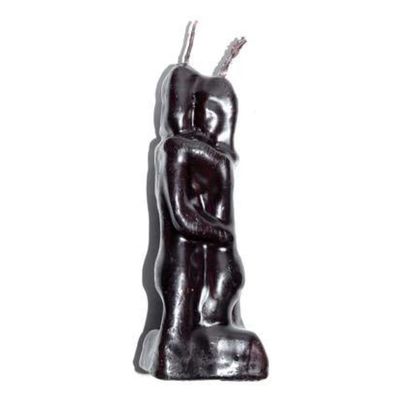 5.75&quot; Adam &amp; Eve Lovers Candle - Black, SKU RM-11986, UPC 6016200505515