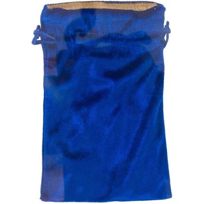 8&quot; Blue Velvet Bag with Gold Lining, SKU KH-60042, UPC 6016203022033