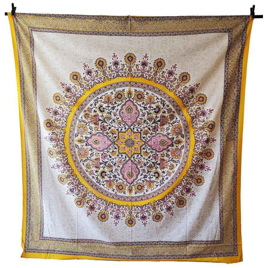 84&quot; x 96&quot; Sun Flower Mandala Tapestry, SKU KST-005, UPC 6016000404438