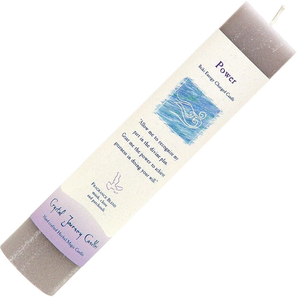 Reiki Charged Herbal 1.5&quot; x 7&quot; Pillar Candle - Power, SKU KH-84424, UPC 6016201091062