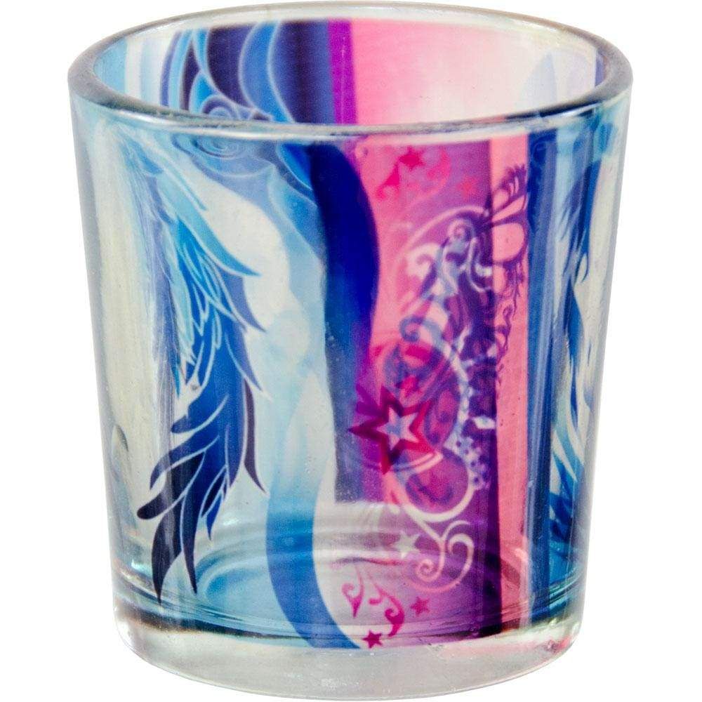 2.5&quot; Printed Glass Votive Holder - Guardian Angel, SKU KH-01151, UPC 6016200308352