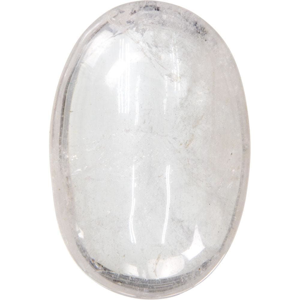 1.75&quot; Palm Stone - Clear Quartz, SKU KH-62393, UPC 6016217995934