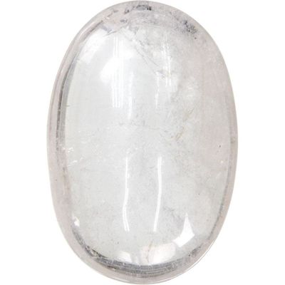 1.75&quot; Palm Stone - Clear Quartz, SKU KH-62393, UPC 6016217995934