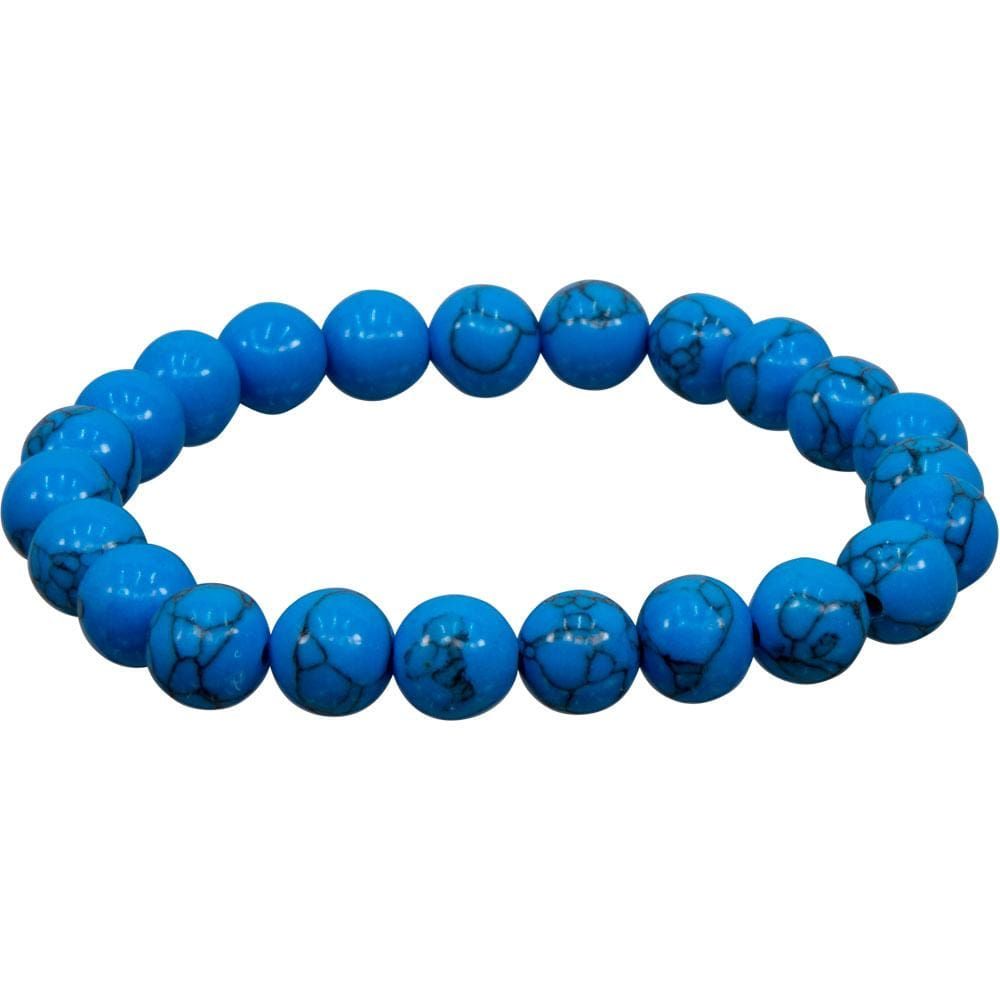 8 mm Elastic Bracelet Round Beads - Reconstructed Turquoise, SKU KH-98510, UPC 6016212996967