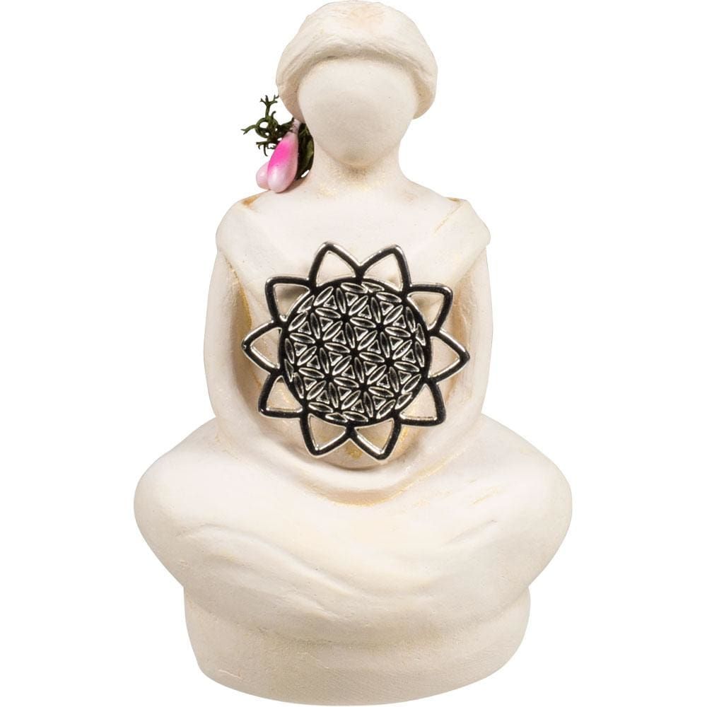 3&quot; Gypsum Cement Goddess Figurine - Flower of Life, SKU KH-12204, UPC 6016209219208
