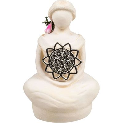 3&quot; Gypsum Cement Goddess Figurine - Flower of Life, SKU KH-12204, UPC 6016209219208