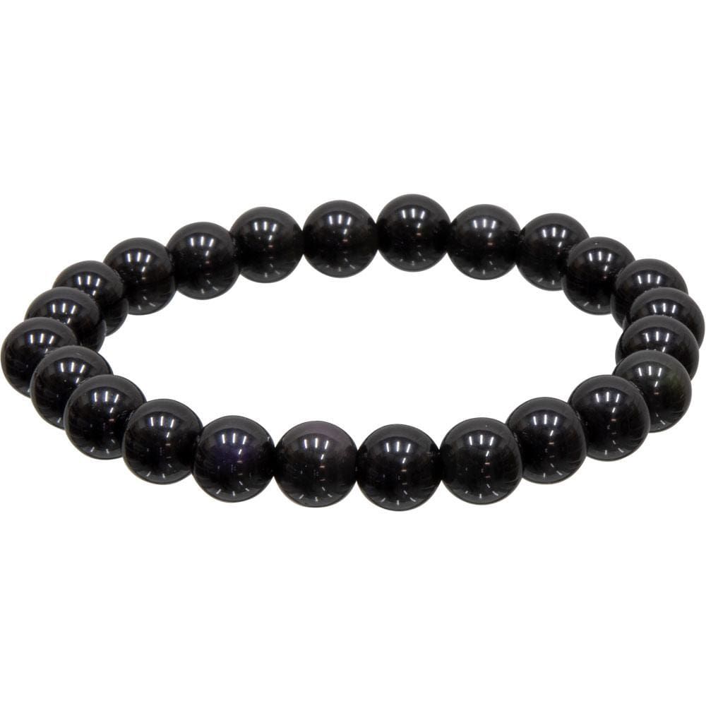 8 mm Elastic Bracelet Round Beads - Goldsheen Obsidian, SKU KH-98564, UPC 6016206985939