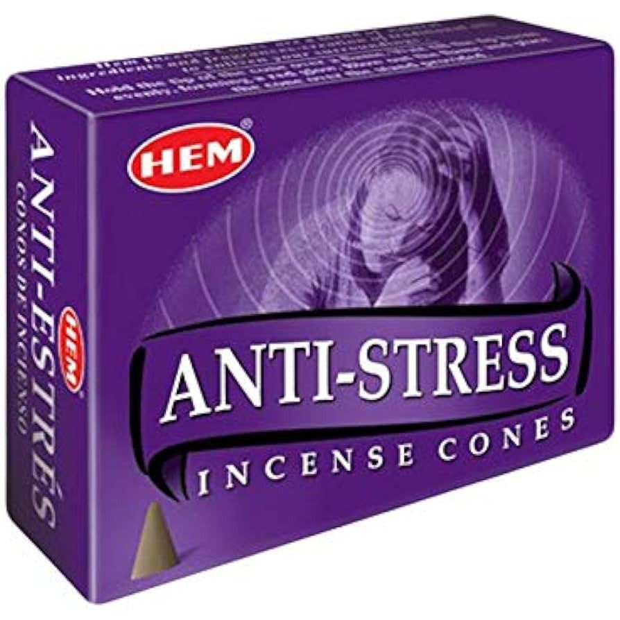 Anti-Stress HEM Cone Incense (10 Cones), SKU ANS12, UPC 6016224992971